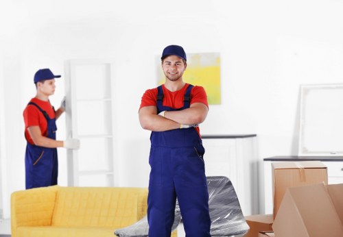 Removal team planning a move in a Belgravia townhouse