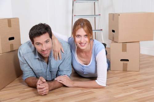 Packing supplies arranged for a central London property move